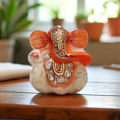 Marble Appu Ganesha Zari Painting By Satguru's