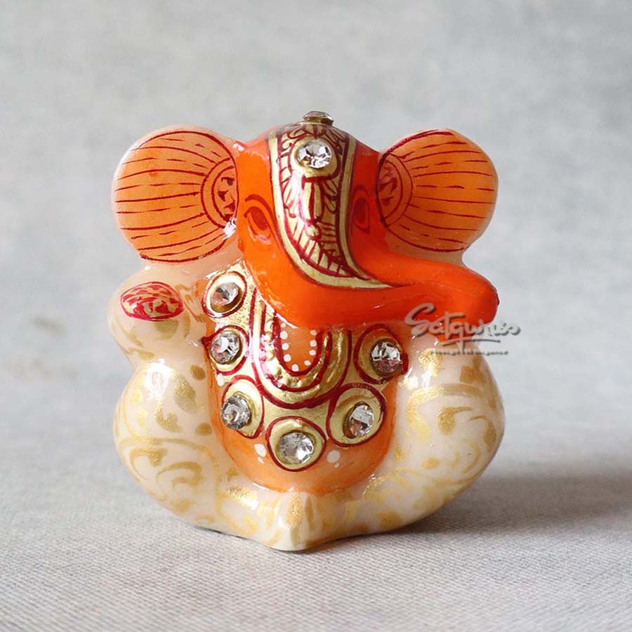 Marble Appu Ganesha Zari Painting By Satguru's