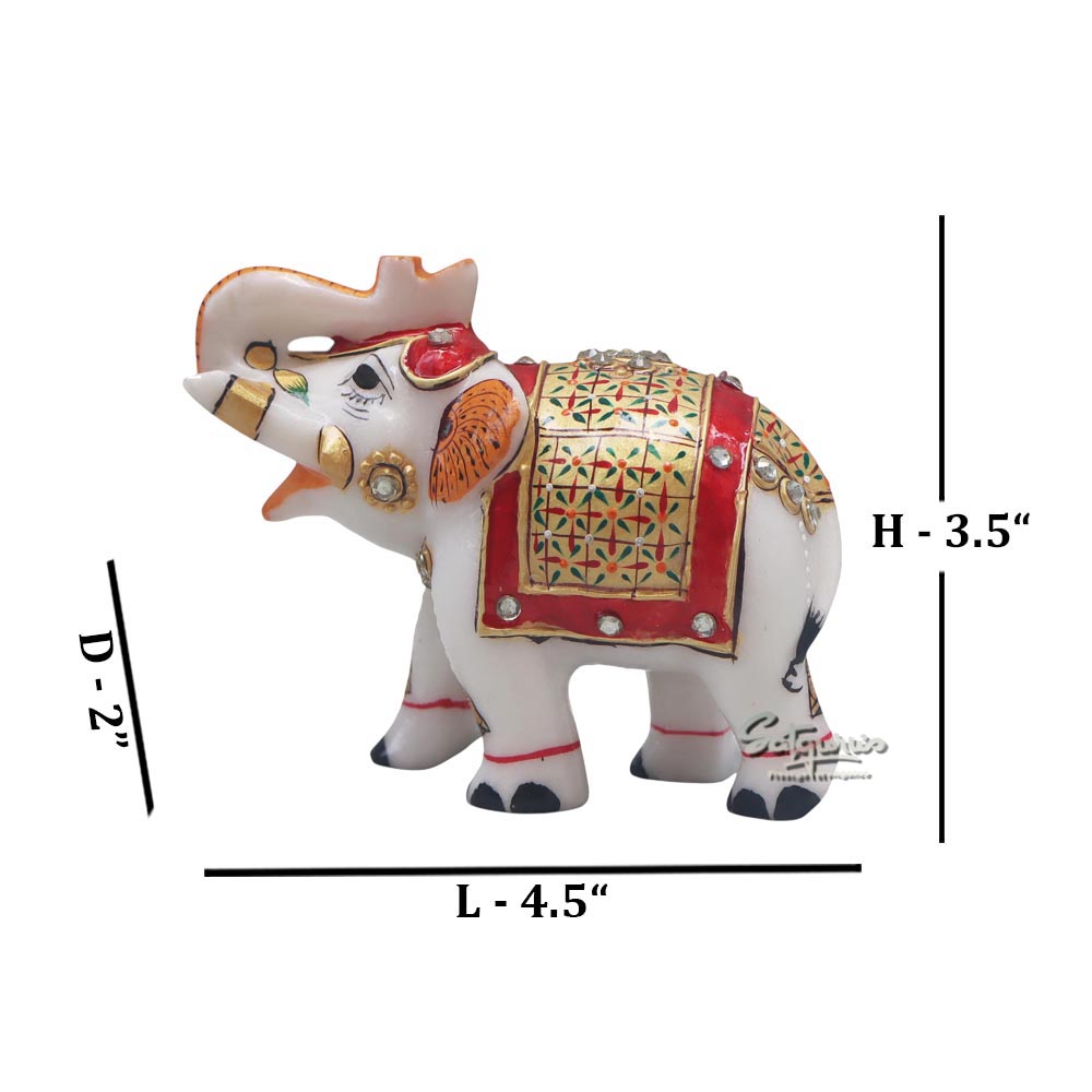 Painted Elephant Trunk Up by Satgurus