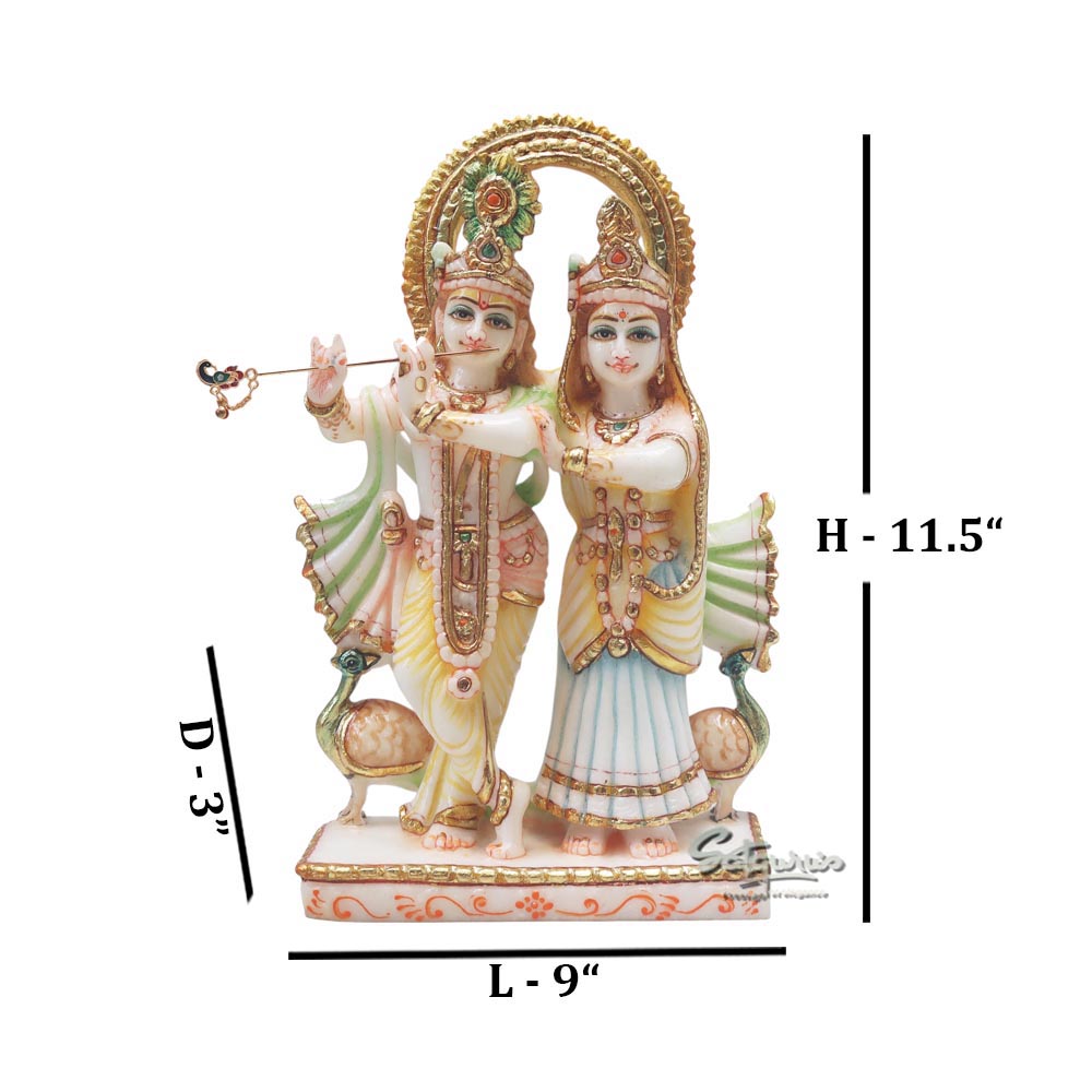 Radha Krishna With Two Peacocks by Satgurus