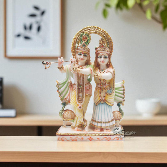 Radha Krishna With Two Peacocks by Satgurus