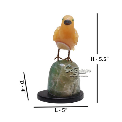 Semi  Precious Stone Bird On Base by Satgurus