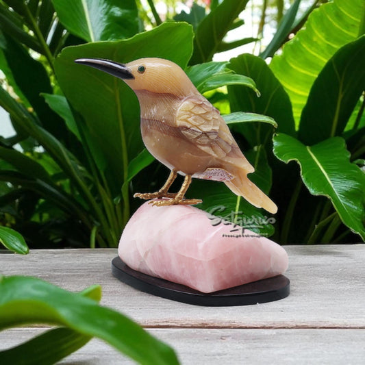 Semi Precious Stone Bird Seated by Satgurus