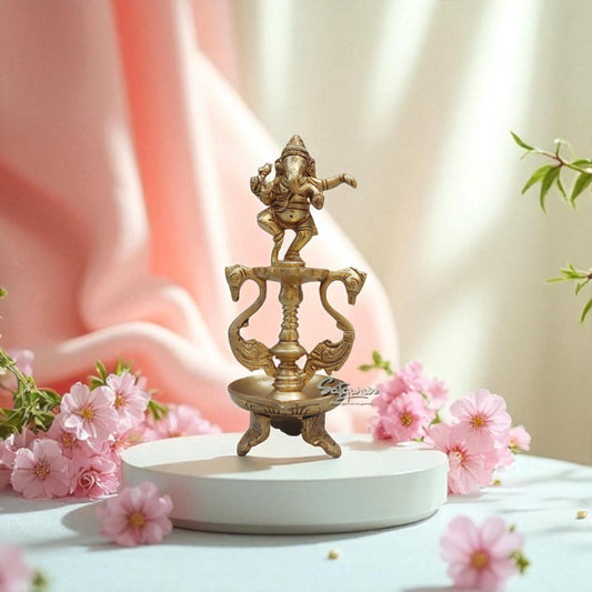 Dancing Ganesha On Diya by Satgurus
