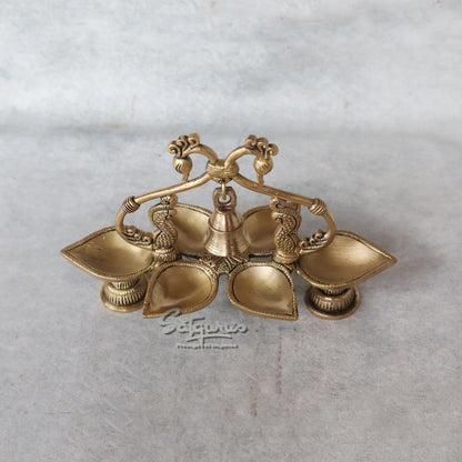 Brass Annam 6 Diya With Bell by Satgurus