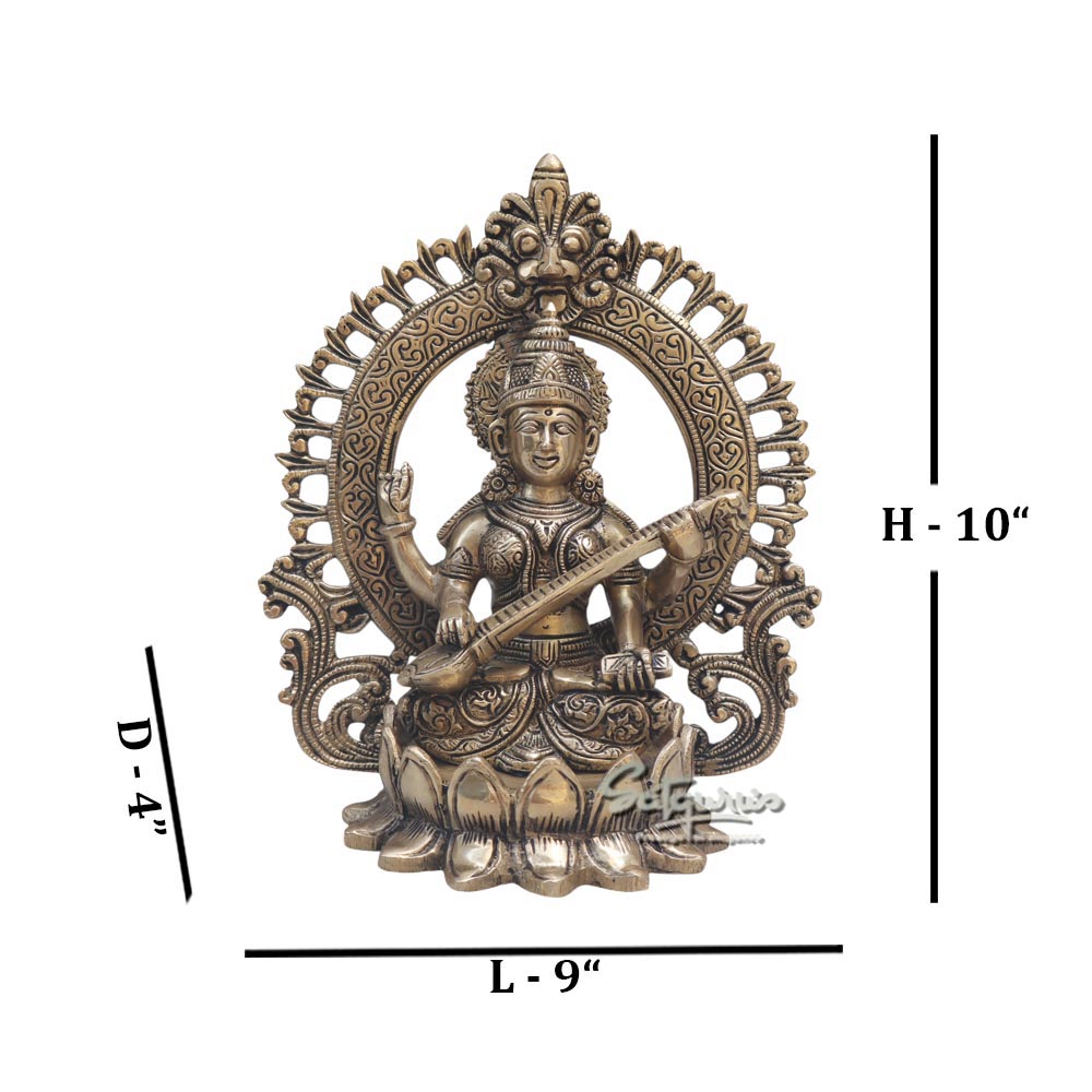 Saraswati On Lotus With Ring by Satgurus