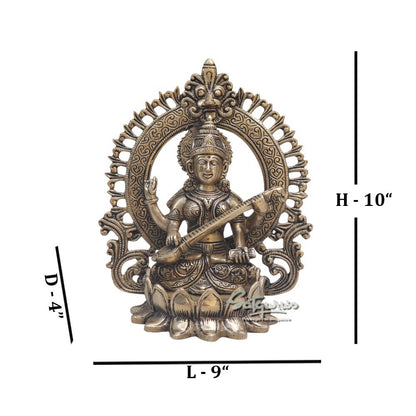 Saraswati On Lotus With Ring by Satgurus