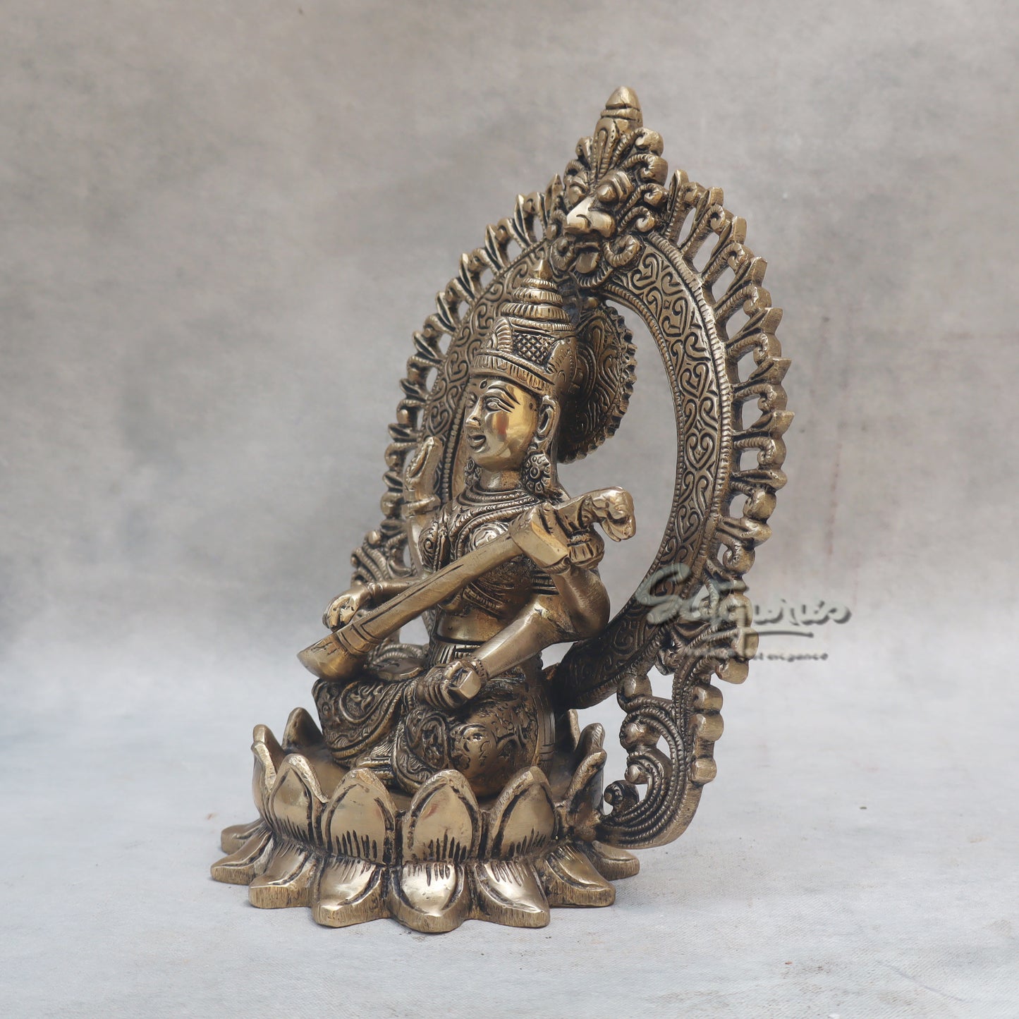 Saraswati On Lotus With Ring by Satgurus