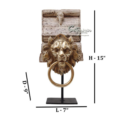Door Knocker Lion On Stand / Brown by Satgurus
