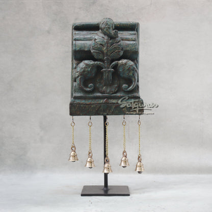 Hanging Bells On Stand / Green by Satgurus
