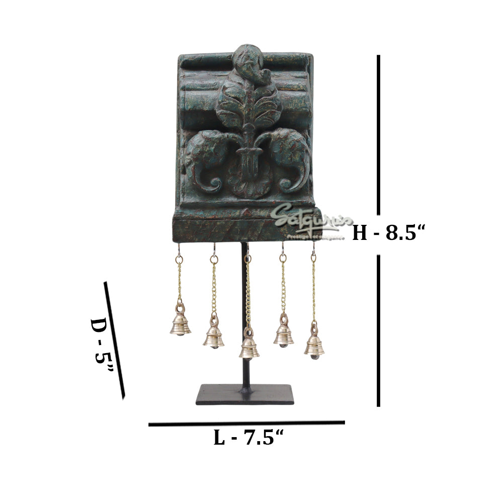 Hanging Bells On Stand / Green by Satgurus