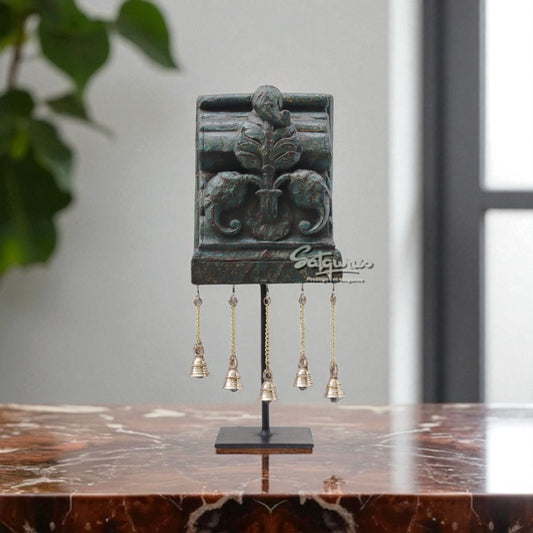 Hanging Bells On Stand / Green by Satgurus