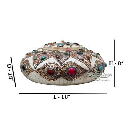 Tachariya Box Stone Work / Cream by Satgurus