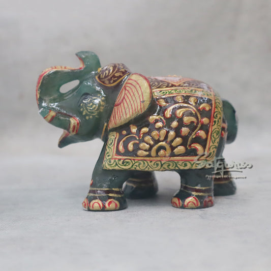 Green Jade Stone Elephant by Satgurus