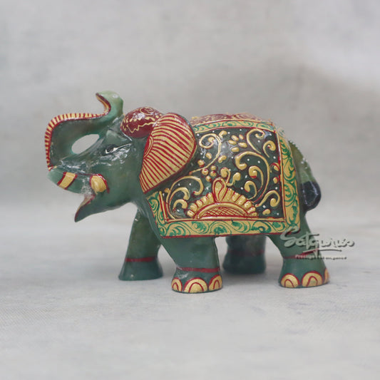 Green Jade Elephant Statue by Satgurus