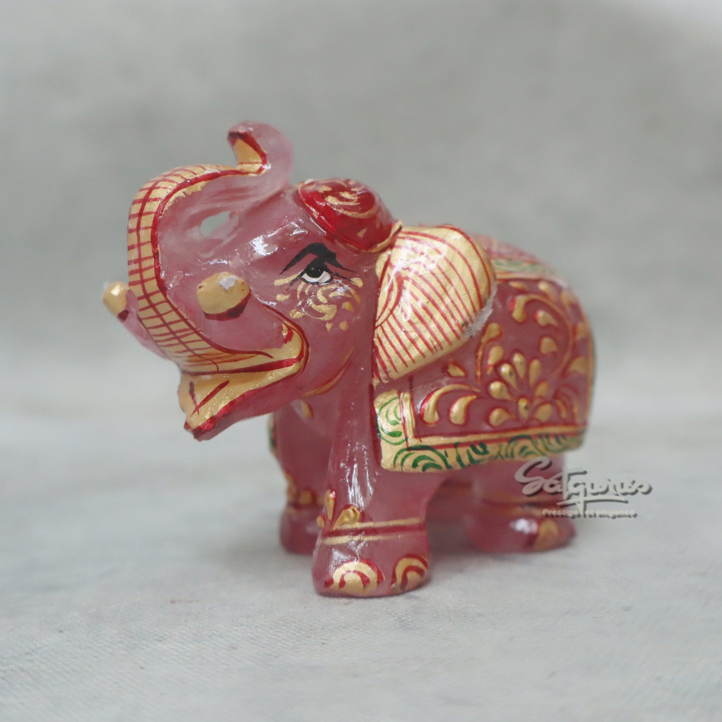 Rose Quartz Elephant by Satgurus