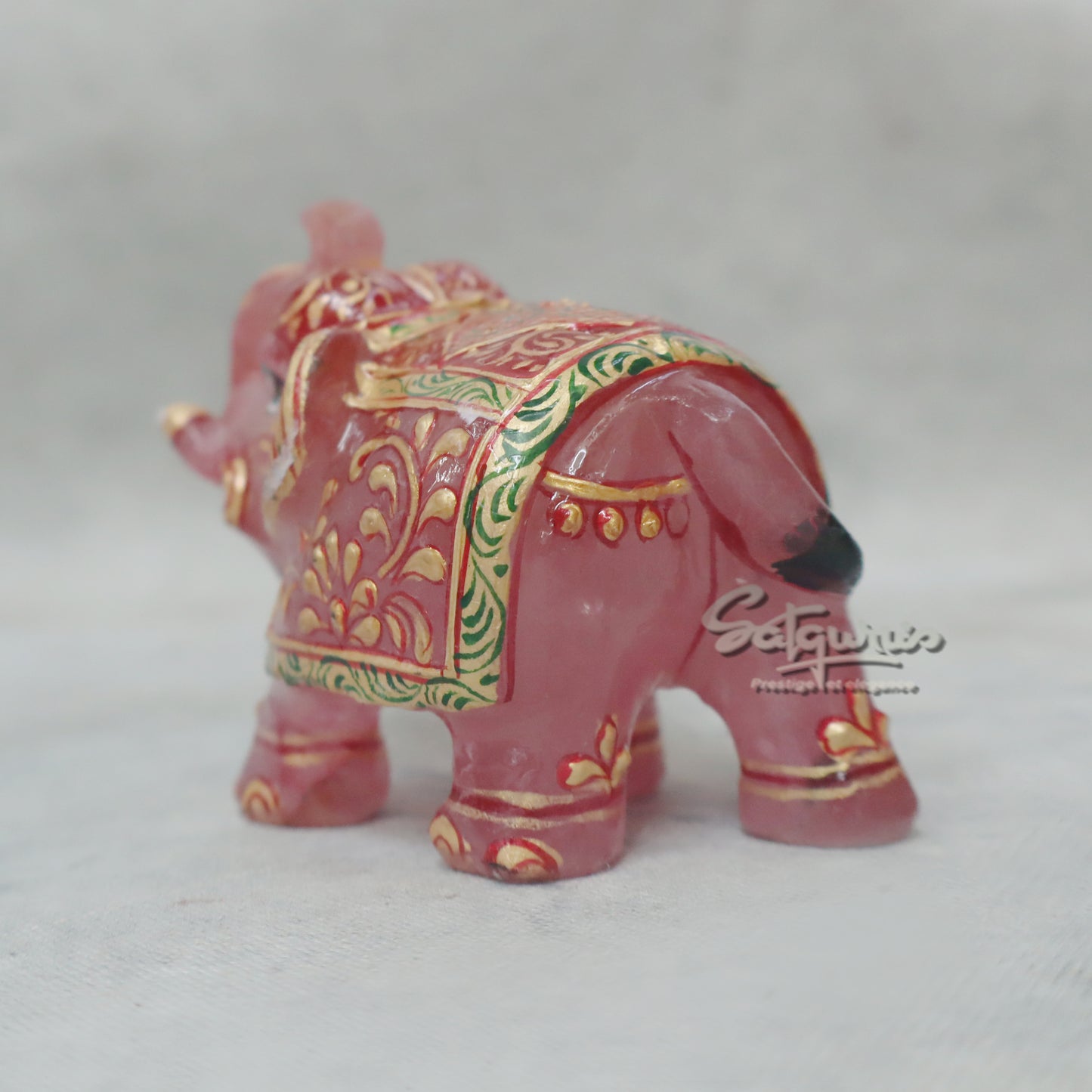 Rose Quartz Elephant by Satgurus