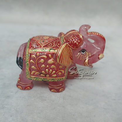 Rose Quartz Elephant by Satgurus