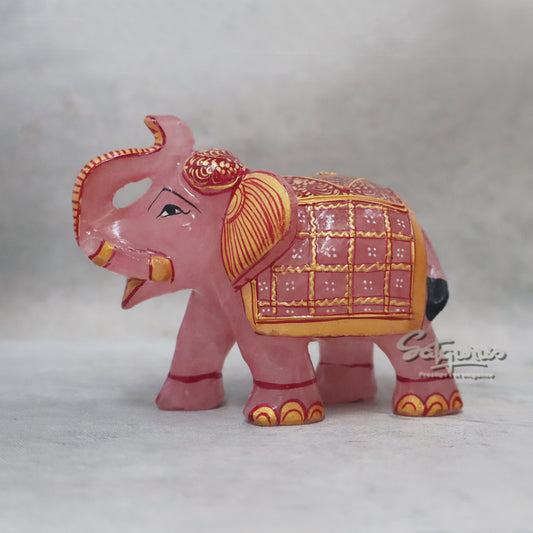 Rose Quartz Stone Elephant by Satgurus