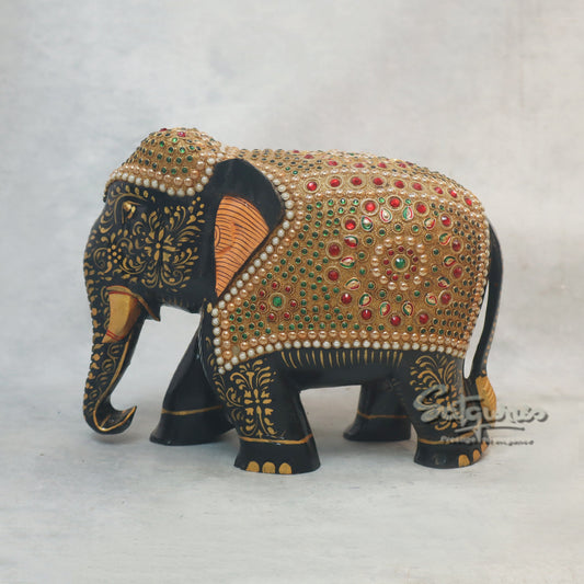 Elephant Figure With Stone Work by Satgurus