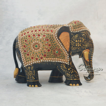 Elephant Figure With Stone Work by Satgurus