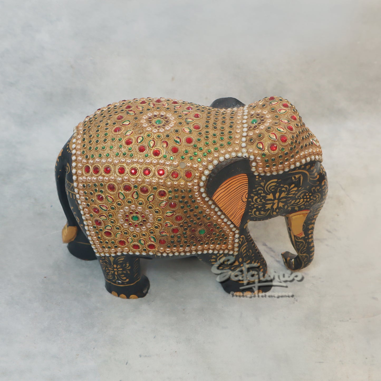 Elephant Figure With Stone Work by Satgurus