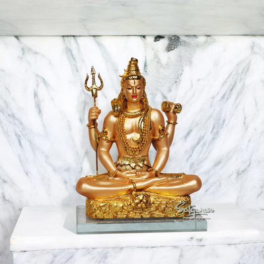 Shiva Idol In Gold Finish by Satgurus