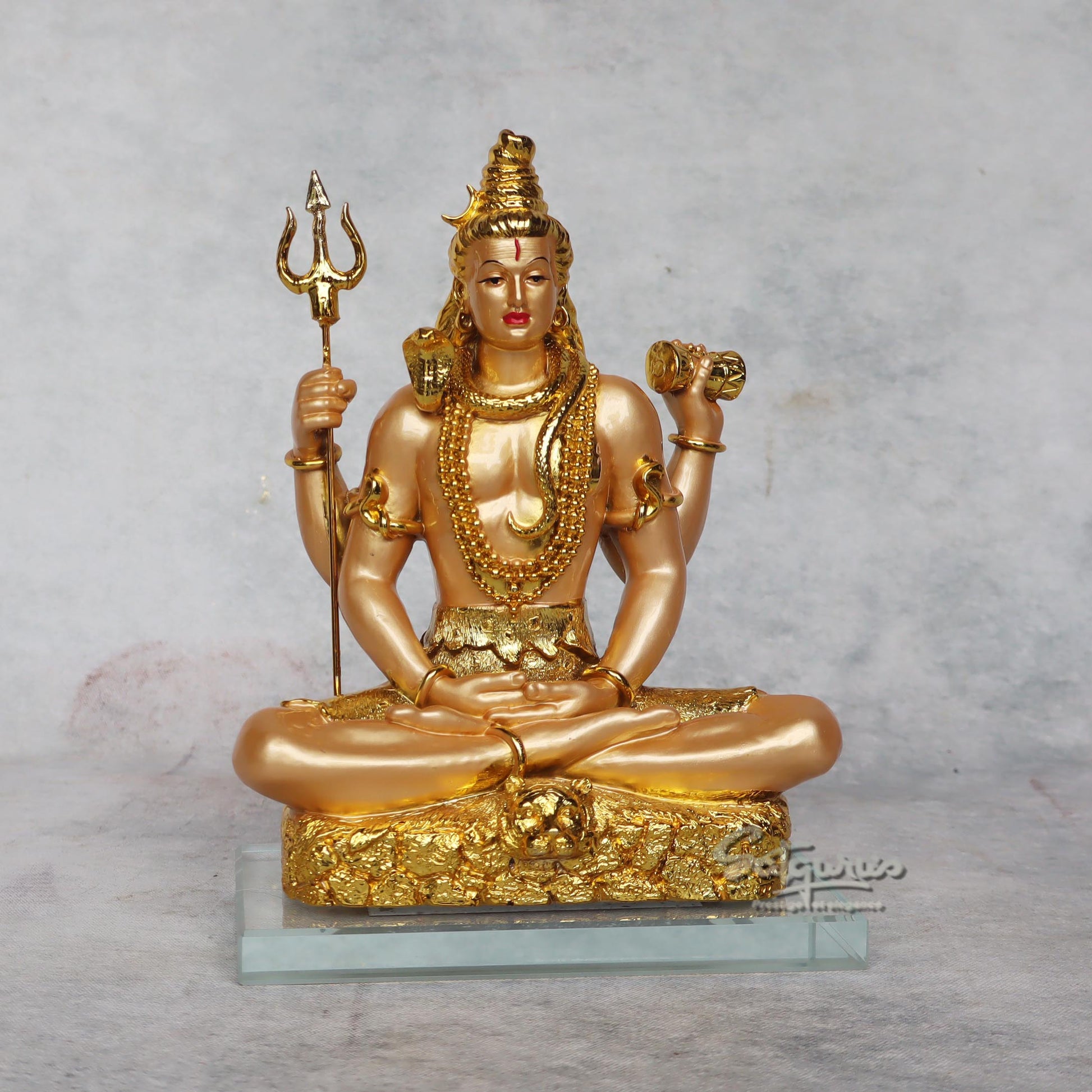 Shiva Idol In Gold Finish by Satgurus 