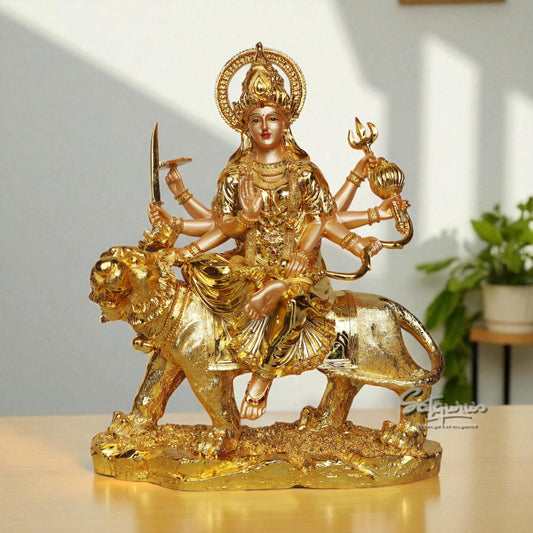 Durga Mataji In Gold Finish by Satgurus