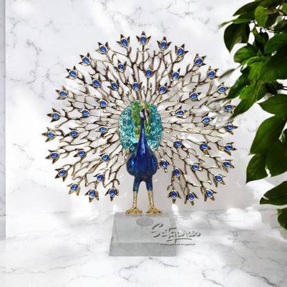 Peacock With Blue Crystal by Satgurus