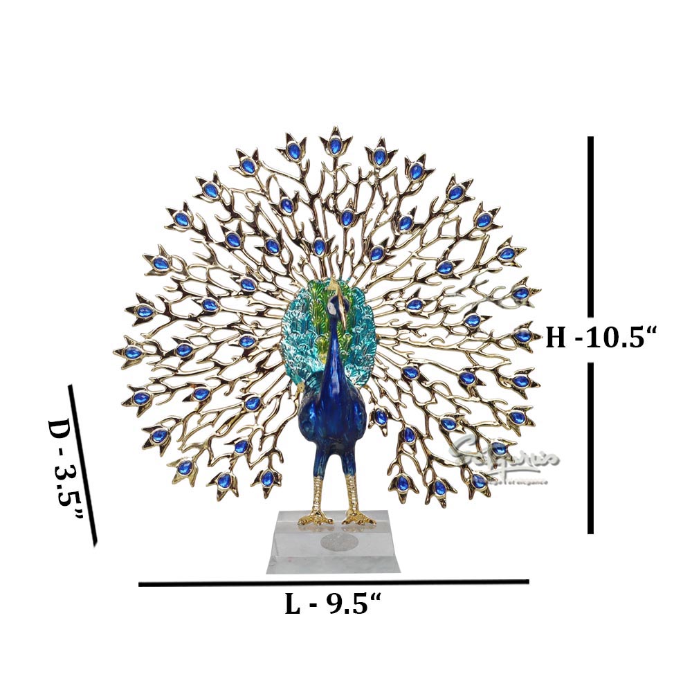 Peacock With Blue Crystal by Satgurus