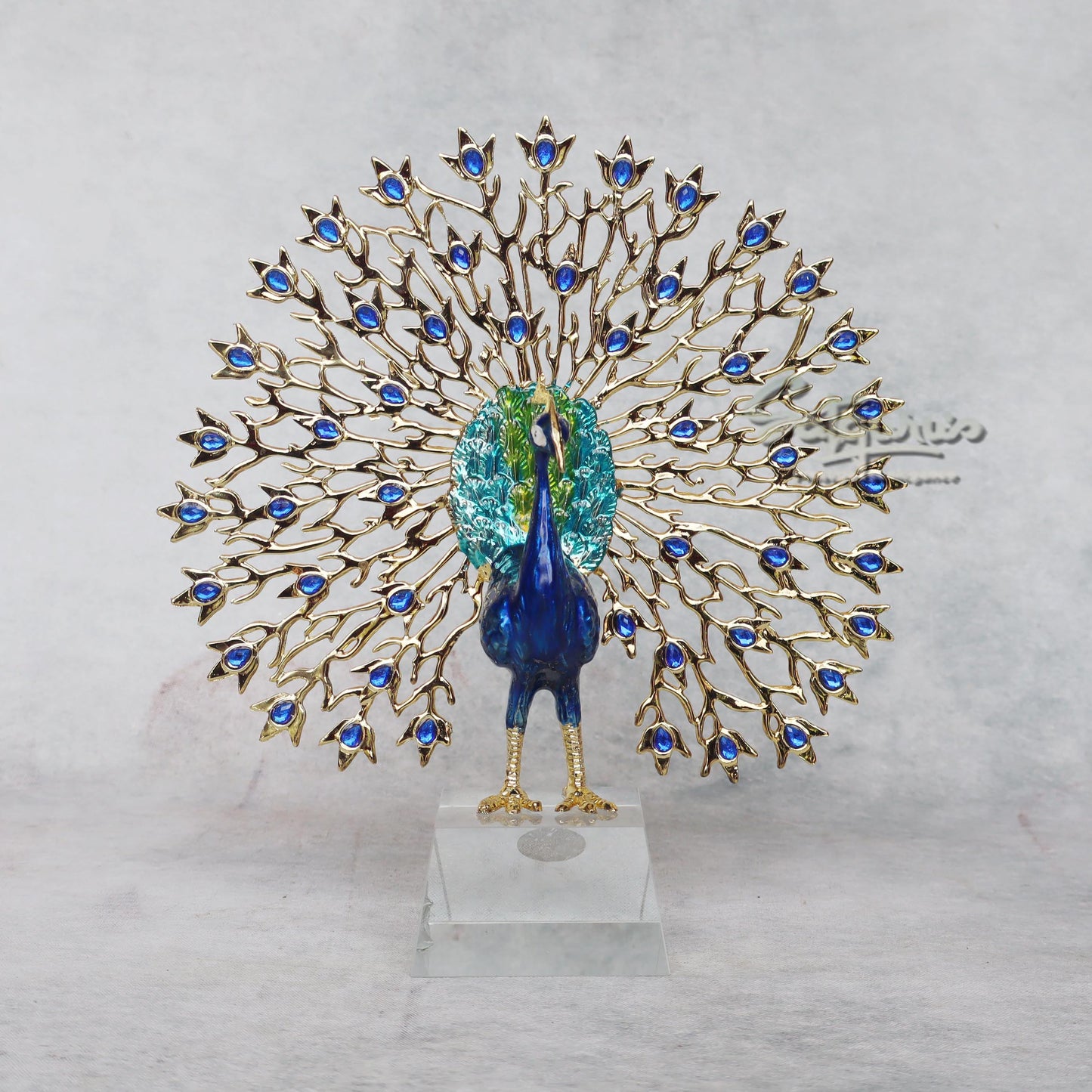 Peacock With Blue Crystal by Satgurus 
