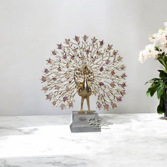 Peacock With Purple Crystal by Satgurus