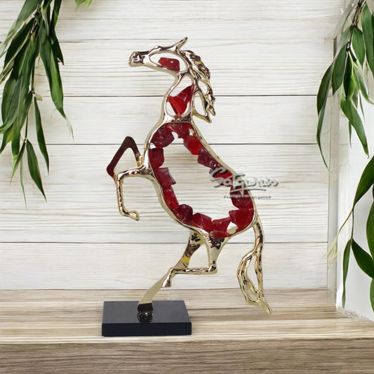 Red Stone Horse Art Piece by Satgurus