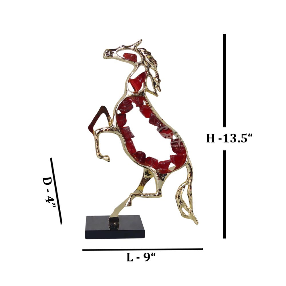 Red Stone Horse Art Piece by Satgurus