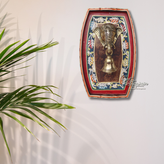 Amantran Wall Décor Frame With Divine Ganesha With A Bell by Satgurus