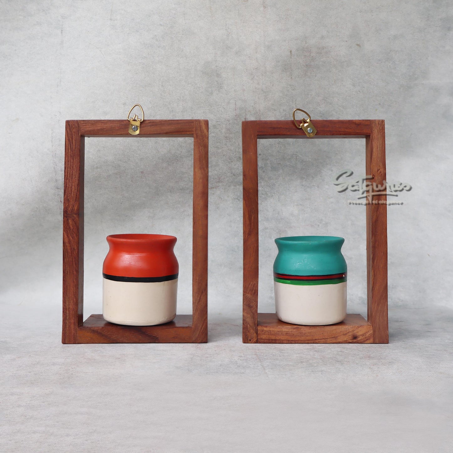 Set Of 2 Flora Wall Décor Frame With Pots by Satgurus