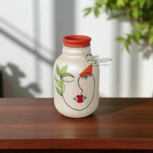 Hand Painted Face Art Decorative Vase by Satgurus