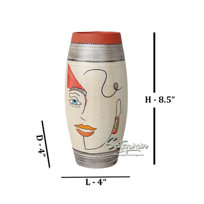 Artistic Face Motif Vase by Satgurus