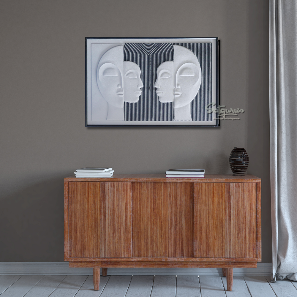 Couple Wall Art Piece / Grey by Satgurus