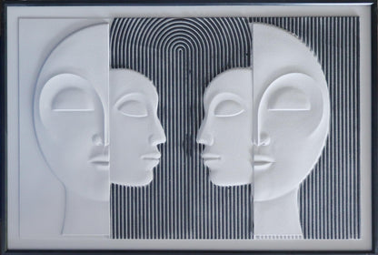 Couple Wall Art Piece / Grey by Satgurus