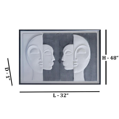 Couple Wall Art Piece / Grey by Satgurus
