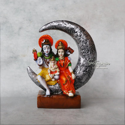 Shiv Parvati On Moon by Satgurus 