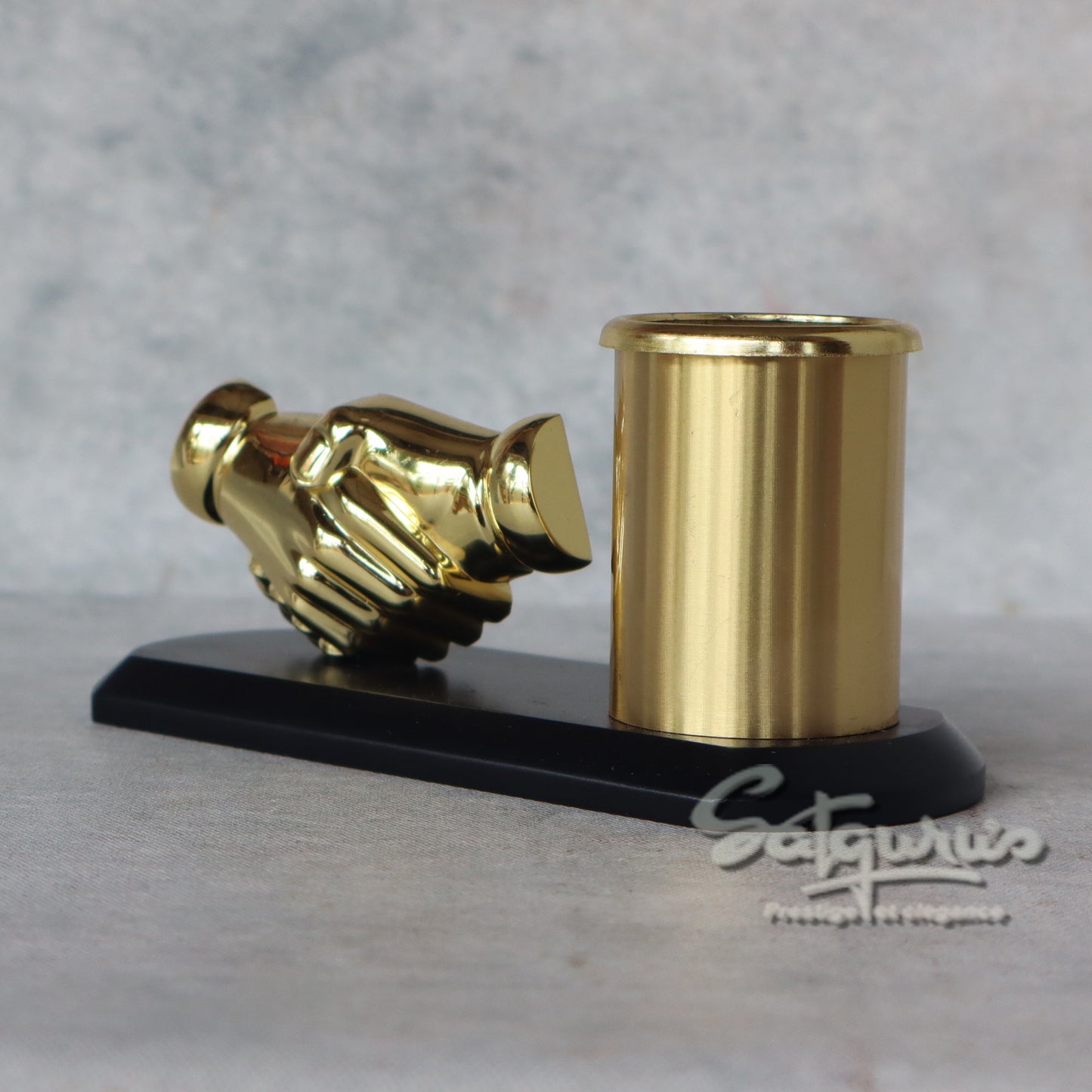 Handshake With Pen Stand by Satgurus