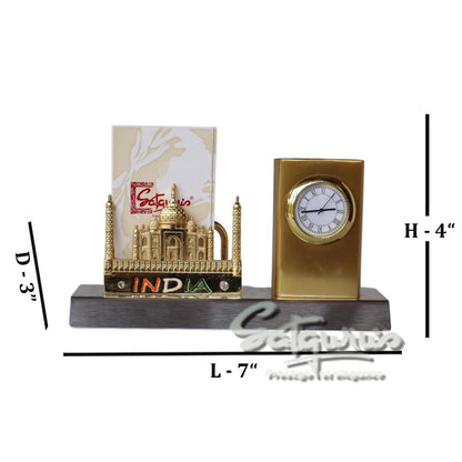Taj Mahal Card Holder With Table Clock by Satgurus