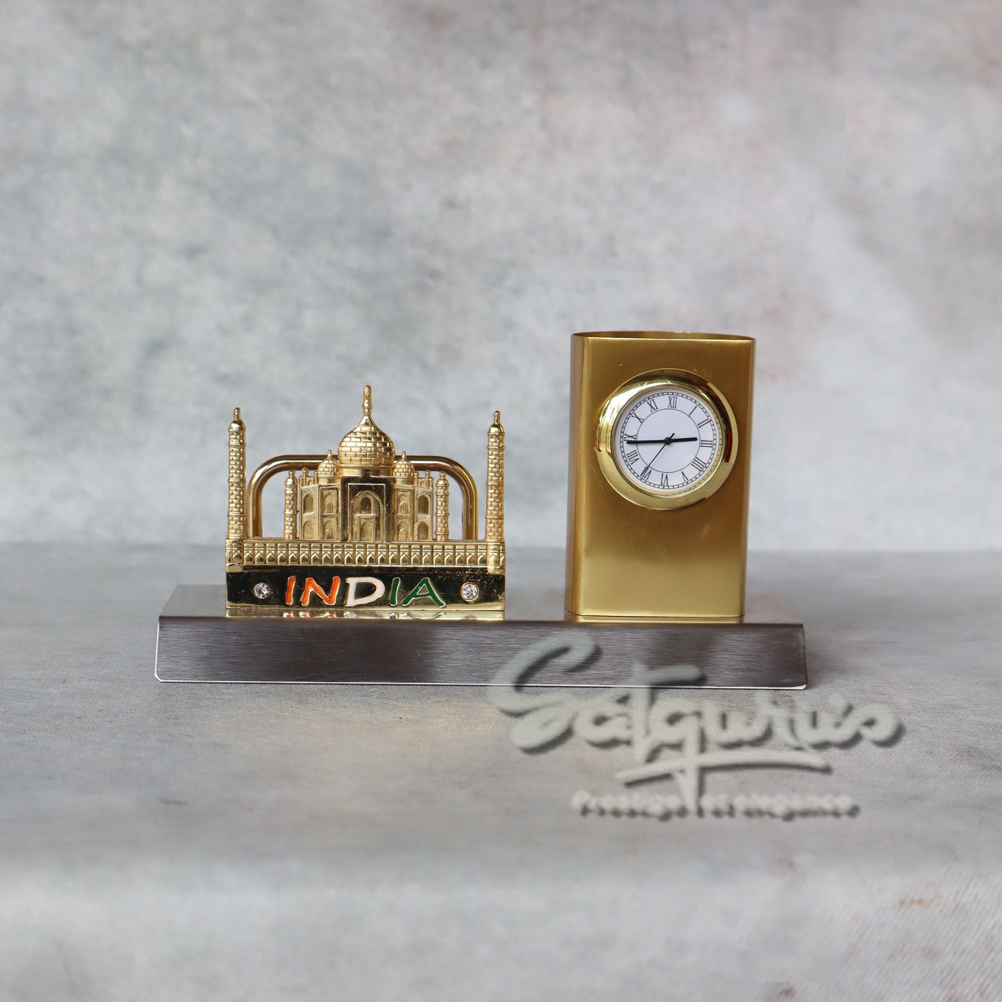 Taj Mahal Card Holder With Table Clock by Satgurus