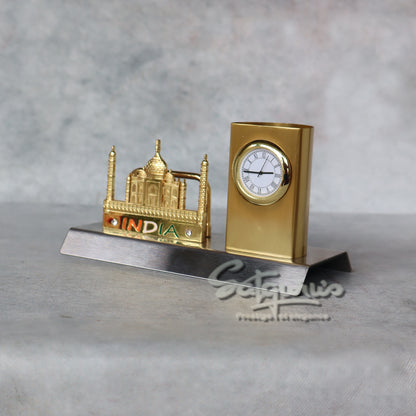 Taj Mahal Card Holder With Table Clock by Satgurus