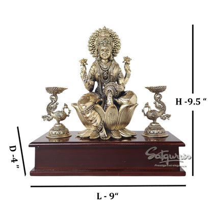 Laxmi With Lamps On Base by Satgurus