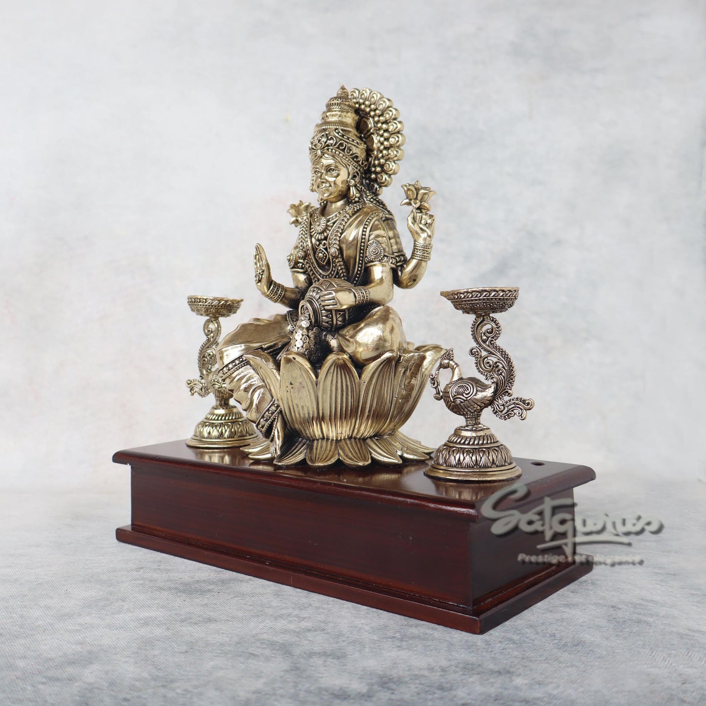 Laxmi With Lamps On Base by Satgurus
