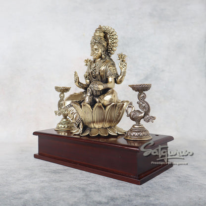 Laxmi With Lamps On Base by Satgurus